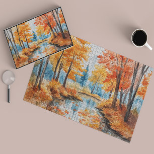 Herfst Forest Stream Puzzel