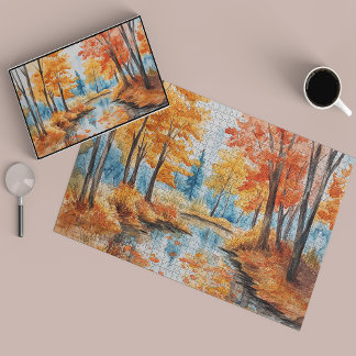 Herfst Forest Stream Puzzel