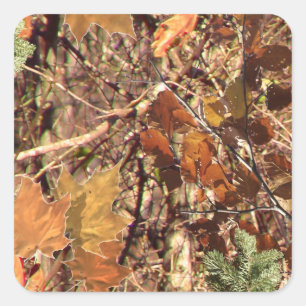 Herfst Forest Struik Camouflage Vierkante Sticker
