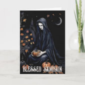 Herfst Forest zegende Samhain nacht heidense heks Kaart (Voorkant)