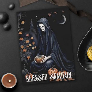 Herfst Forest zegende Samhain nacht heidense heks Kaart