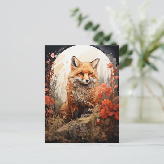Herfst Fox Briefkaart (Staand voorkant)