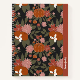 Herfst Fox Floral Spiral notitieboek | schattig da