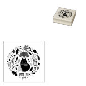 Herfst Fox Stamp Rubberstempel (Gestempeld)
