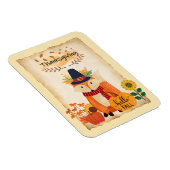 Herfst Fox Thanksgiving pompoenen en zonnebloemen Magneet (Rechterzijde)