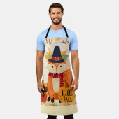 Herfst Fox Thanksgiving Zonnebloemen Pompoenen Schort (Gedragen)