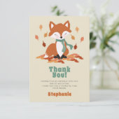 Herfst Fox Woodland Verjaardag Bedankt Kaart (Staand voorkant)