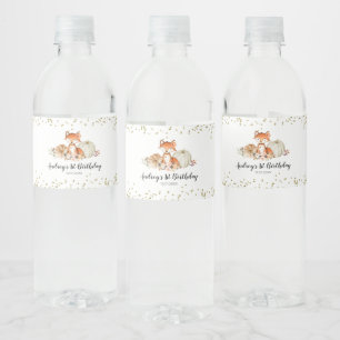 Herfst Fox Ze is een Wilde Eendagse Waterfles Etiket