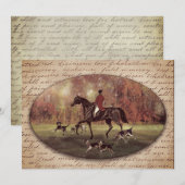 Herfst foxjager met kalligrafische kaart (Voorkant / Achterkant)