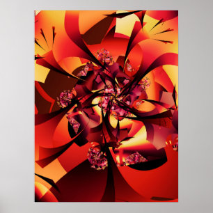 Herfst FRACTAL Boom Poster