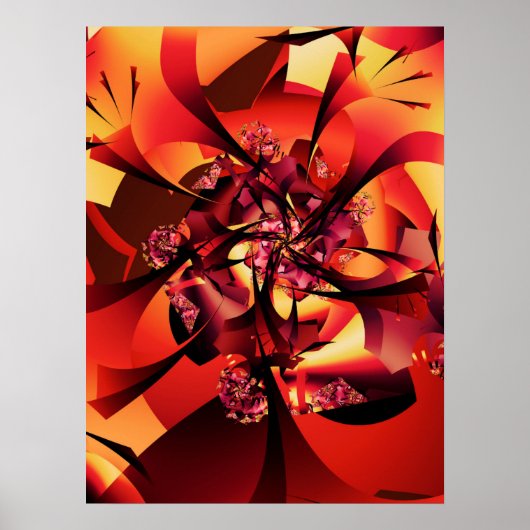 Herfst FRACTAL Boom Poster (Voorkant)
