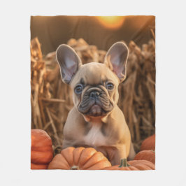 Herfst Frenchie Fleece Deken