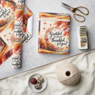 Herfst Friendsgiving Cadeaupapier