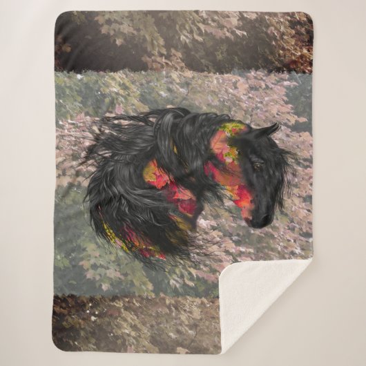 Herfst Friesian Horse Sherpa Deken (Voorkant)