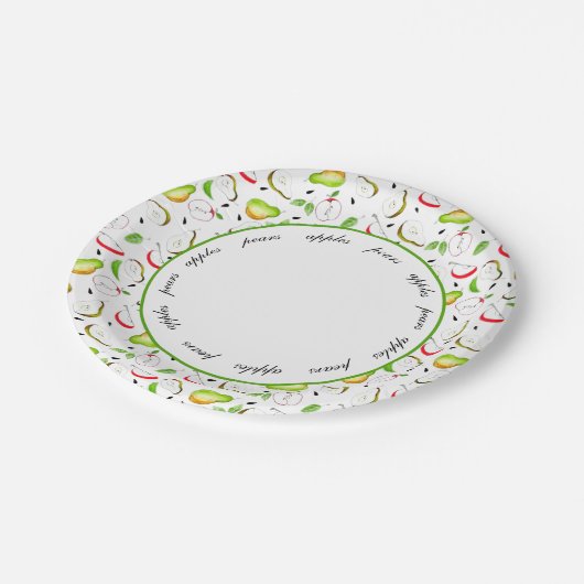 Herfst Fruit Appels en Peren Papieren Bordje (Gekanteld)