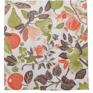 Herfst fruit decoratieve tegel ontwerp. douchegordijn