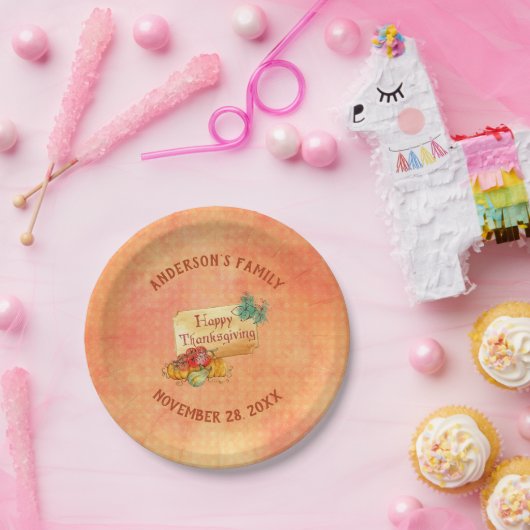 Herfst fruit en tekst ontwerp papieren bordje (Feest)