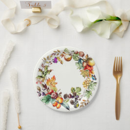Herfst Fruit & Vlinder Krans Papier Borden Papieren Bordje