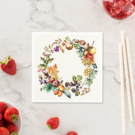Herfst Fruit & vlinder krans papier Servet