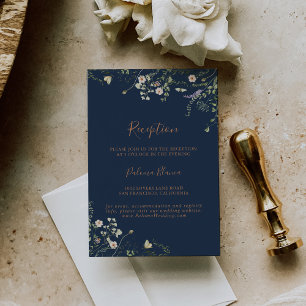 Herfst Garden Wildflower bruiloft receptie Informatiekaartje