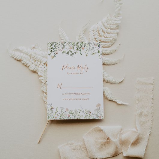 Herfst Garden Wildflower Minimalist RSVP Kaartje