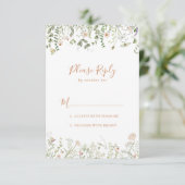 Herfst Garden Wildflower Minimalist RSVP Kaartje (Staand voorkant)
