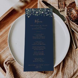 Herfst Garden Wildflower Minimalistisch Diner Menu