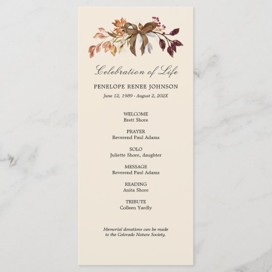 Herfst Garland - Programma voor de viering van het (Voorkant)