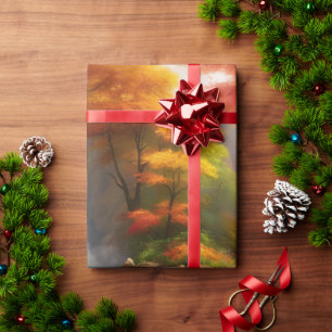 Herfst gebladerte bij de waterval cadeaupapier