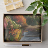 Herfst gebladerte bij de waterval tissuepapier (Geschenk)