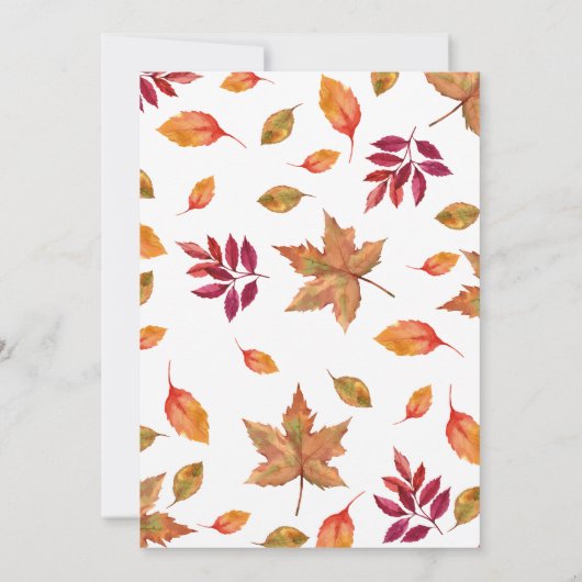 Herfst gebladerte bruiloft uitnodiging (Achterkant)