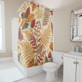 Herfst gebladerte en bessen - warme aardse tonen douchegordijn (In situ)