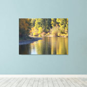 Herfst gebladerte rivierreflectie print (Insitu (Houten vloer))