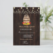 Herfst gebladerte wijnvat wijngaard RSVP Kaartje (Staand voorkant)