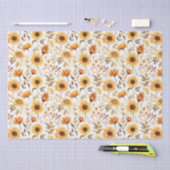 Herfst Geel & Sinaasappel Zonnebloemen Tissuepapier (Craft)