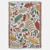 Herfst gekleurd blad vierkant ontwerp deken (Voorkant Verticaal)