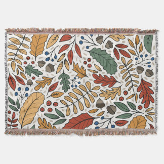 Herfst gekleurd blad vierkant ontwerp deken