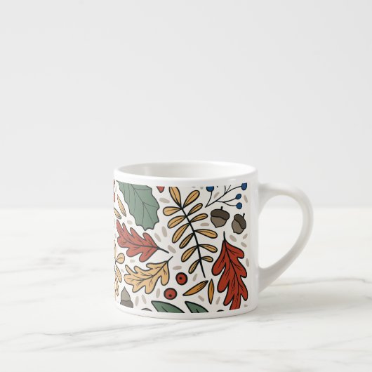 Herfst gekleurd blad vierkant ontwerp espresso kop (Rechts)