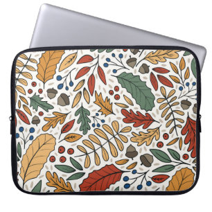 Herfst gekleurd blad vierkant ontwerp laptop sleeve