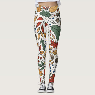 Herfst gekleurd blad vierkant ontwerp leggings