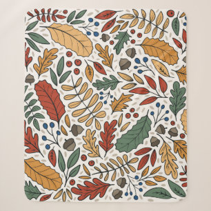 Herfst gekleurd blad vierkant ontwerp sherpa deken