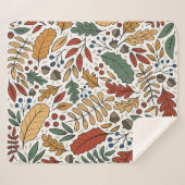 Herfst gekleurd blad vierkant ontwerp sherpa deken (Voorkant (horizontaal))