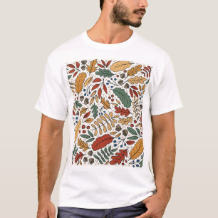 Herfst gekleurd blad vierkant ontwerp t-shirt