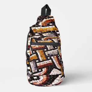Herfst gekleurd mozaïek sling bag