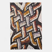 Herfst gekleurd Romeins mozaïek Theedoek (Verticaal)