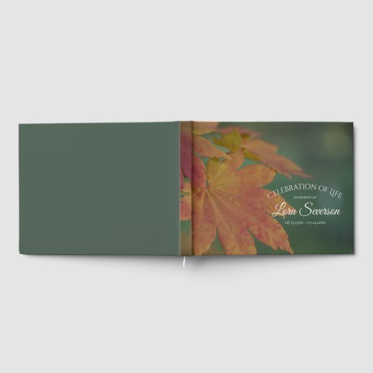 Herfst gekleurde bladeren Viering van het leven Me Gastenboek (Volledig)