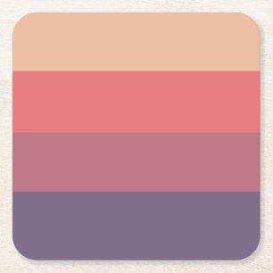 Herfst gekleurde strepen- vierkante kartonnen onderzetter