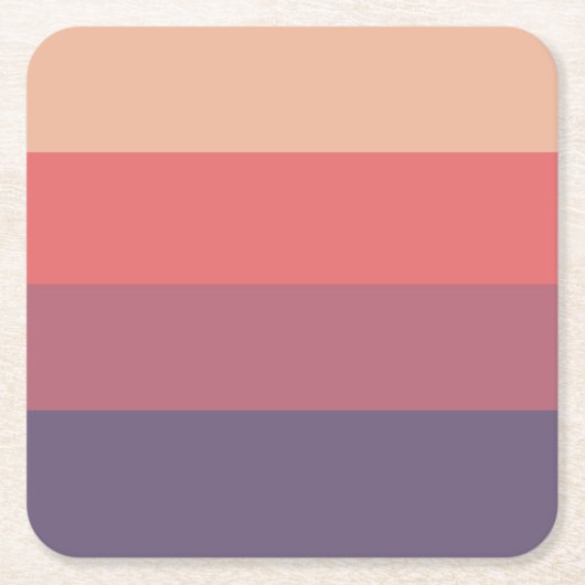 Herfst gekleurde strepen- vierkante kartonnen onderzetter (Voorkant)