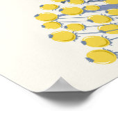 Herfst gele bessen bladeren, kleurrijk naadloos. poster (Hoek)