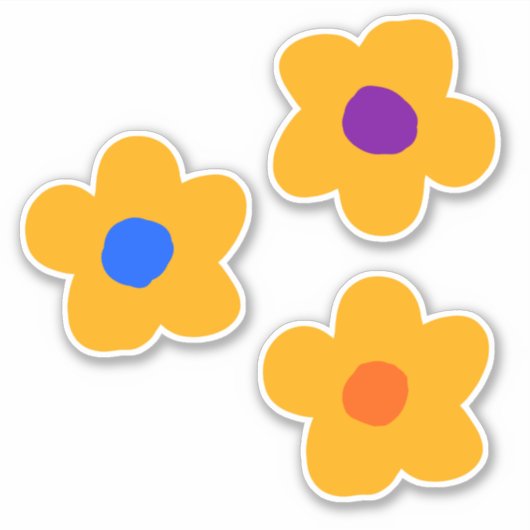 Herfst Gele Bloemen Sticker (Voorkant)